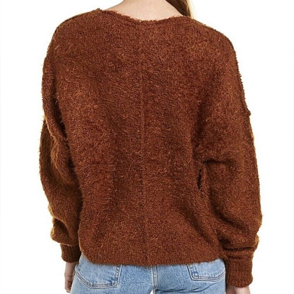 EUC — Free People Plush Knit Sweater, Chocolate Brown - Picture 9 of 9